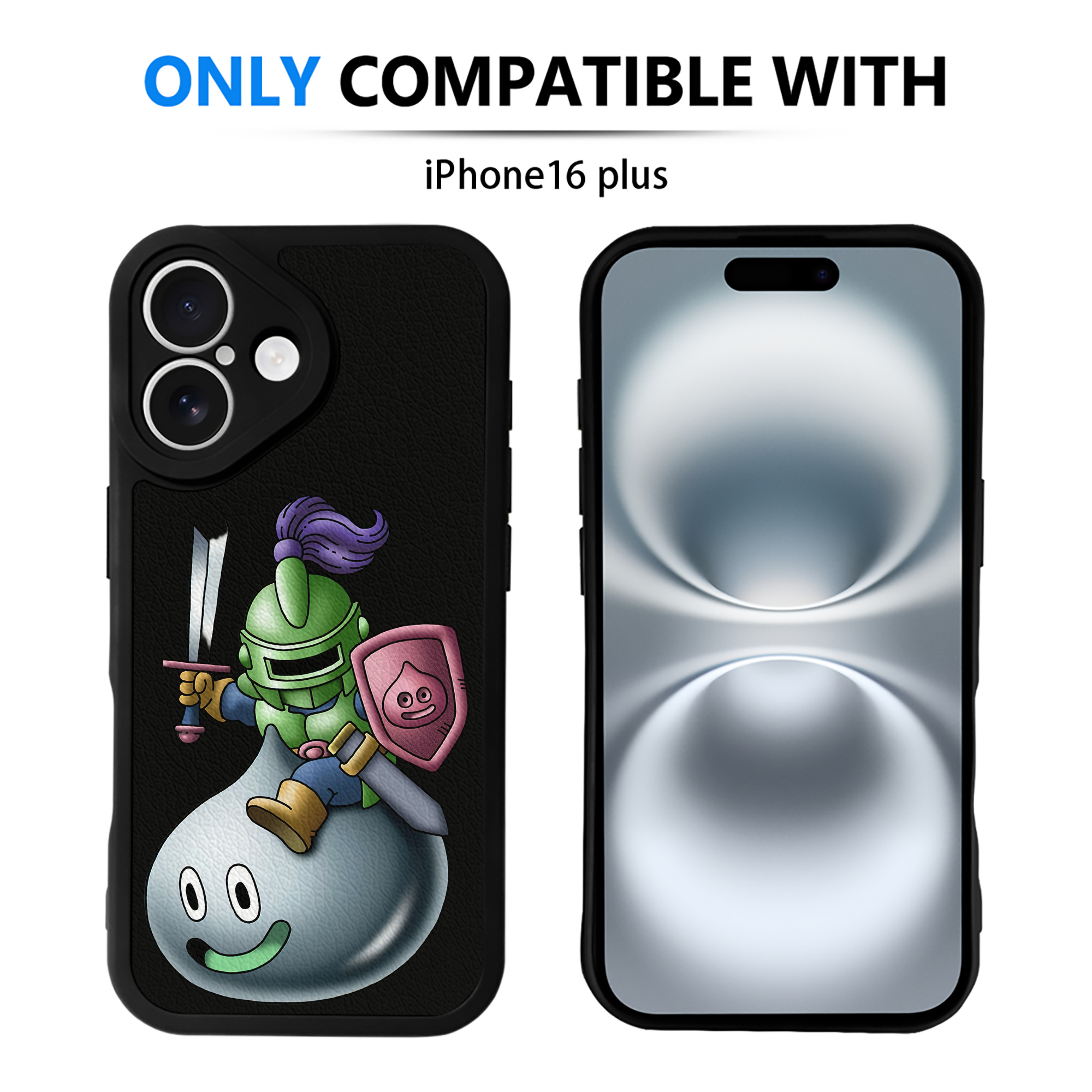 （画像用） ドラゴンクエスト Doragon Kuesuto Dragon Quest 【iPhone 16シリーズ対応】シリコンスマホケース（レザー調） 材質：シリコン